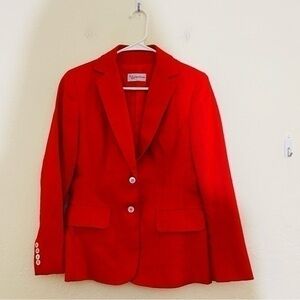 Evan Picone Two Button Blazer Suit Jacket Women Size 8 Red Vintage Career